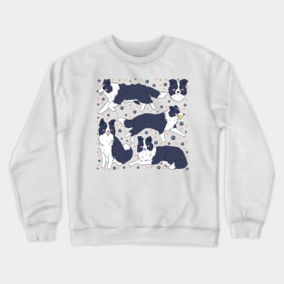 Cute cartoon border collie pattern Crewneck Sweatshirt
